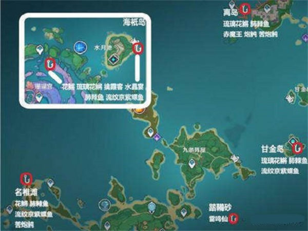 原神稻妻钓鱼点位置在哪里 稻妻钓鱼点位置分享