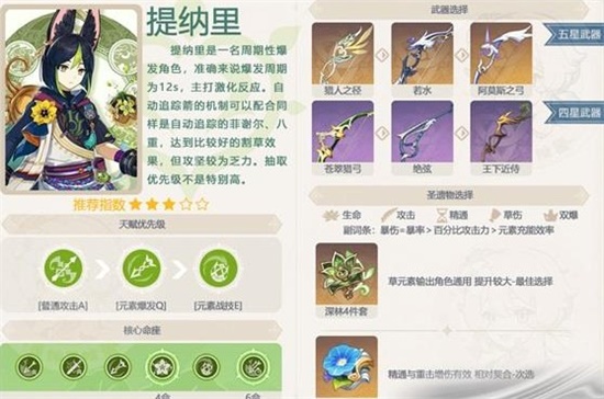 原神3.0提纳里角色池抽取建议与培养心得 3.0提纳里角色介绍