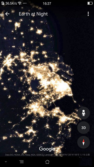 谷歌地球手机版怎么查看地球夜景 谷歌地球手机版查看地球夜景的方法